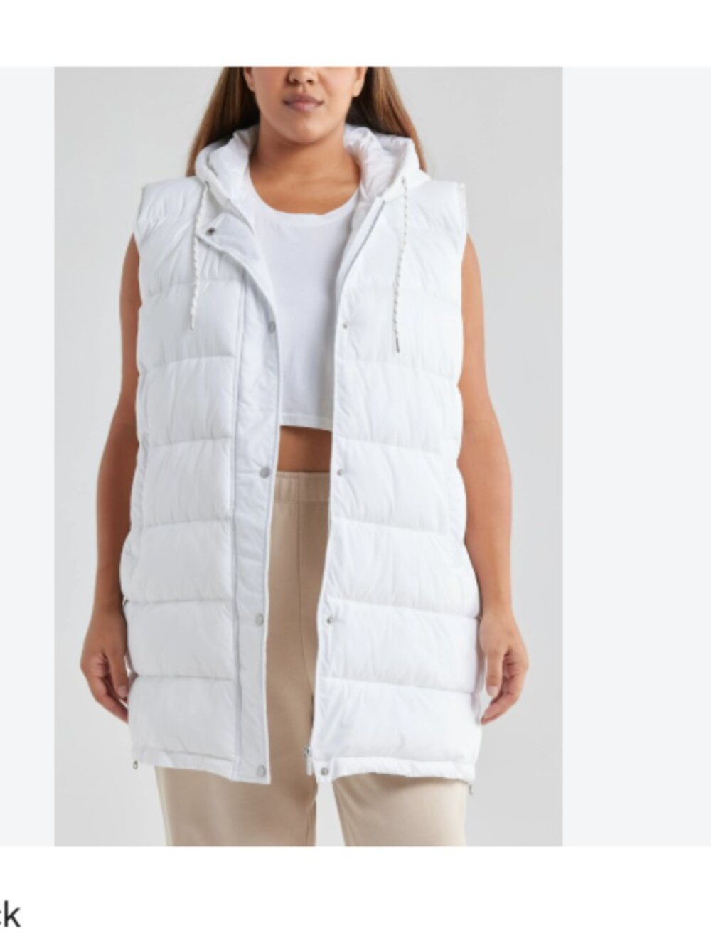Zella Quilted Hooded Puffer Long Warm Vest Plus Size 2X